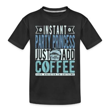Partyprinzessin Kaffee Spruch - Kinder Premium Bio T-Shirt - Schwarz - Vorne