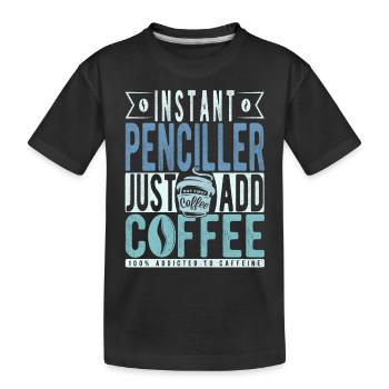 Penciller coffee saying - Kids' Premium Organic T-Shirt - black - Front