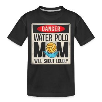 Water Polo Mom Vintage Danger - Kinder Premium Bio T-Shirt - Schwarz - Vorne
