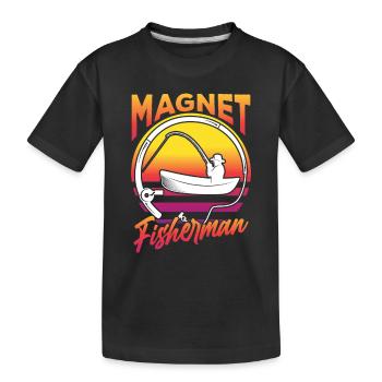Magnetfischer Magnet Magnetfischen - Kinder Premium Bio T-Shirt - Schwarz - Vorne