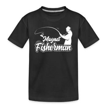 Magnetfischer Magnet Magnetfischen - Kinder Premium Bio T-Shirt - Schwarz - Vorne