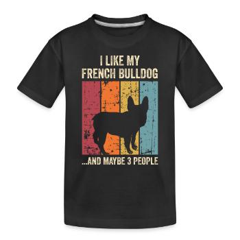 Français Propriétaire de chien bouledogue - T-shirt bio Premium Enfant - noir - Devant