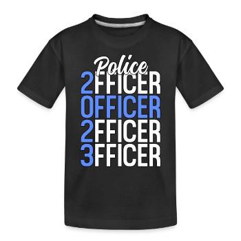 Fier diplômé de l’Académie des officiers de police Bleu mince - T-shirt bio Premium Enfant - noir - Devant