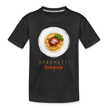 Spaghetti Bolognese Pasta Pasta Gourmet Chef - Kids' Premium Organic T-Shirt - black - Front
