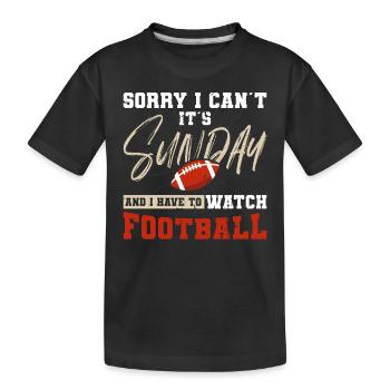 American Football Sonntag Fooballspieler Fan - Kinder Premium Bio T-Shirt - Schwarz - Vorne