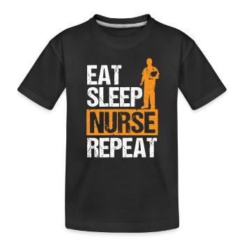 Eat Sleep Nurse Repeat Hospital Gift idea - Kinder Premium Bio T-Shirt - Schwarz - Vorne
