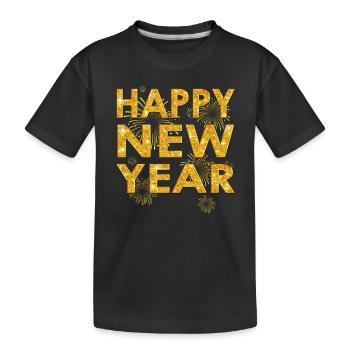 New Years Eve Party Outfit - Happy New Year - Kids' Premium Organic T-Shirt - black - Front
