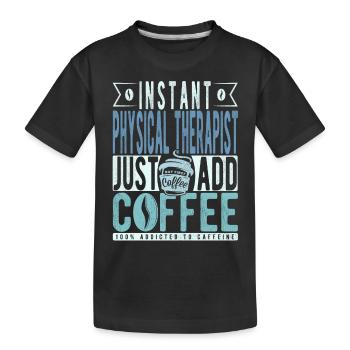 Café du physiothérapeute - T-shirt bio Premium Enfant - noir - Devant