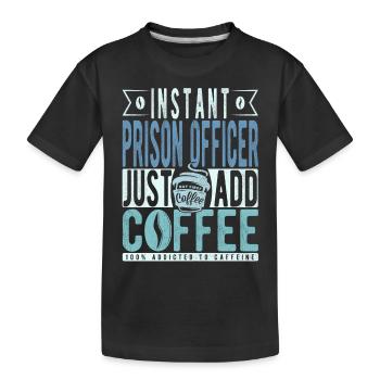 Café du gardien de prison disant - T-shirt bio Premium Enfant - noir - Devant