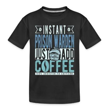 Café du gardien de prison disant - T-shirt bio Premium Enfant - noir - Devant