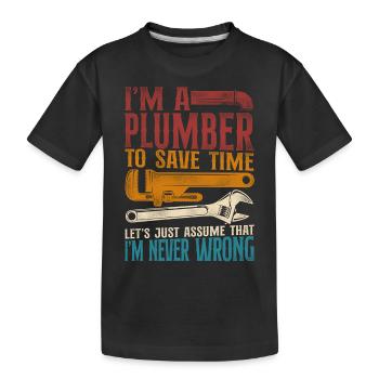 Plomberie Plombier Vintage Rétro Je suis - T-shirt bio Premium Enfant - noir - Devant