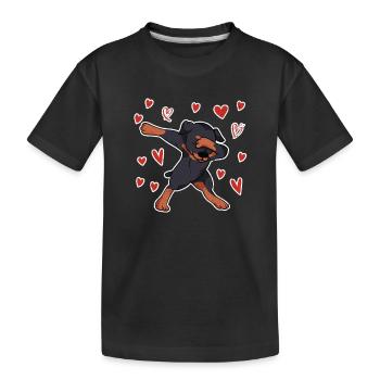 Drôle de débauche Cœur de chien Danse Dab de la Saint-Valentin - T-shirt bio Premium Enfant - noir - Devant