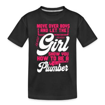 Plombier de plomberie femme déménager - T-shirt bio Premium Enfant - noir - Devant
