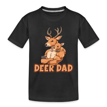 Deer Dad für einen Hirsch Liebhaber Hirsch Fan - Kinder Premium Bio T-Shirt - Schwarz - Vorne
