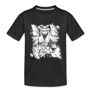 Japanese Samurai Warrior - Kinder Premium Bio T-Shirt - Schwarz - Vorne