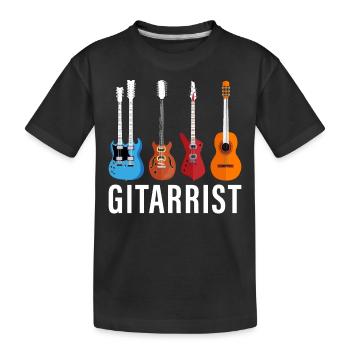 Gitarrist - Kinder Premium Bio T-Shirt - Schwarz - Vorne