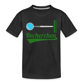 Recherchen Wortwitz - Kinder Premium Bio T-Shirt - Schwarz - Vorne