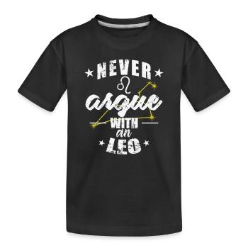 Signe du zodiaque Ne jamais se disputer avec un Lion - T-shirt bio Premium Enfant - noir - Devant