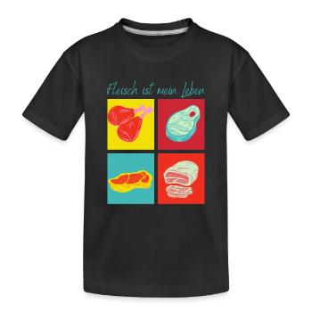 La viande mange la vie - T-shirt bio Premium Enfant - noir - Devant