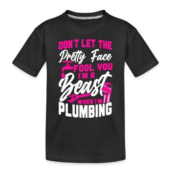 Plombier de plomberie femme Ne laissez pas - T-shirt bio Premium Enfant - noir - Devant