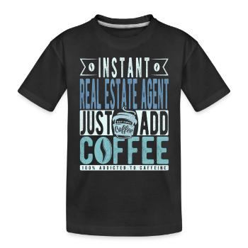 Immobilienmakler Kaffee Spruch - Kinder Premium Bio T-Shirt - Schwarz - Vorne