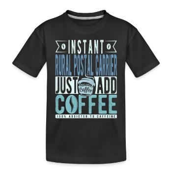 Rural Postcode Conference Coffee Saying - Kids' Premium Organic T-Shirt - black - Front