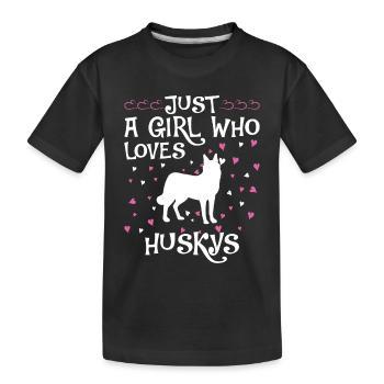 Husky Hund Dog Hundehalter - Kinder Premium Bio T-Shirt - Schwarz - Vorne