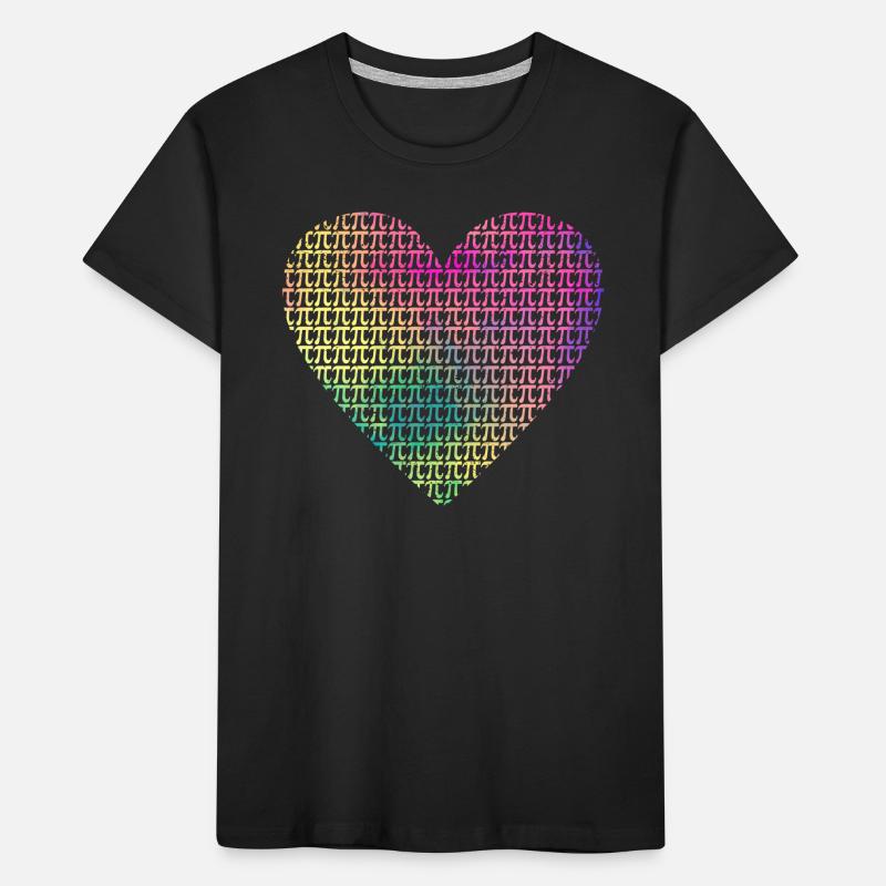 Heart Pi Day Funny Graphics Math Teacher Computer Science Kids' Premium Organic T-Shirt