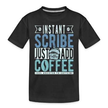 Schreiber Kaffee Spruch - Kinder Premium Bio T-Shirt - Schwarz - Vorne