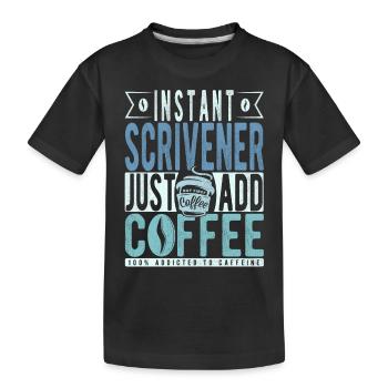 Schreiber Kaffee Spruch - Kinder Premium Bio T-Shirt - Schwarz - Vorne