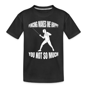 fencing funny saying funny fencing martial arts - Kids' Premium Organic T-Shirt - black - Front