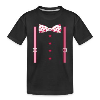 Bretelles de Saint-Valentin et nœud papillon - T-shirt bio Premium Enfant - noir - Devant