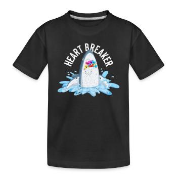 Saint-Valentin Requin Heartbreaker Drôle de cœurs Requins - T-shirt bio Premium Enfant - noir - Devant