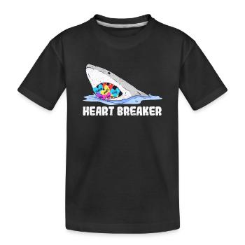 Saint-Valentin Requin Heartbreaker Drôle de cœurs Requins - T-shirt bio Premium Enfant - noir - Devant