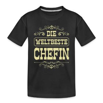 Weltbeste Chefin - Kinder Premium Bio T-Shirt - Schwarz - Vorne