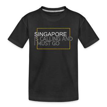 Citation de Singapour - T-shirt bio Premium Enfant - noir - Devant