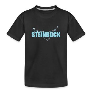 Steinbock Sternzeichen Capricorn Sternbild - Kinder Premium Bio T-Shirt - Schwarz - Vorne
