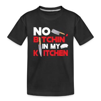 Chef Cook Kitchen Restaurant Knives Cookout - Kids' Premium Organic T-Shirt - black - Front