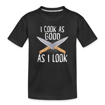 Chef Cook Kitchen Restaurant Knives Cookout - Kids' Premium Organic T-Shirt - black - Front