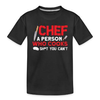 Chef Cook Kitchen Restaurant Knives Cookout - Kids' Premium Organic T-Shirt - black - Front