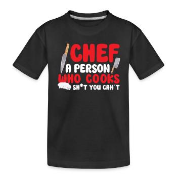 Chef Cook Kitchen Restaurant Knives Cookout - Kids' Premium Organic T-Shirt - black - Front