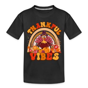 Thankful Vibes Thanksgiving Türkei Urlaub Blumen - Kinder Premium Bio T-Shirt - Schwarz - Vorne