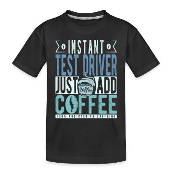 Dicton café du pilote d’essai - T-shirt bio Premium Enfant - noir - Devant