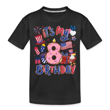 Es Ist Mein 8 Geburtstag Eagle 4. Juli - Kinder Premium Bio T-Shirt - Schwarz - Vorne