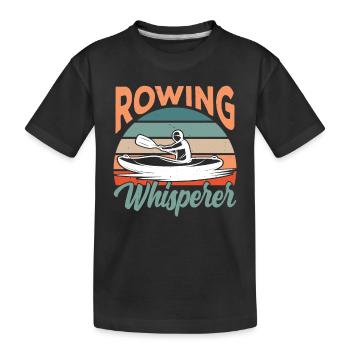 Ruder Flüsterer Ruderboot Rudern Ruderer - Kinder Premium Bio T-Shirt - Schwarz - Vorne