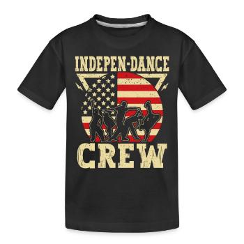 Indepen-dance Crew 4. Juli Independence Day Tänzer - Kinder Premium Bio T-Shirt - Schwarz - Vorne