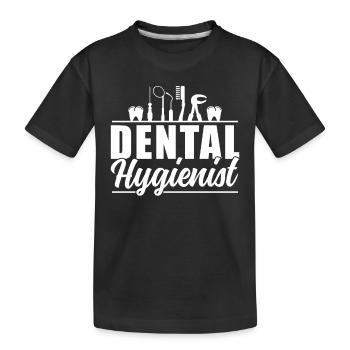 Dental Hygienists Team Dental Hygiene Dentist - Kids' Premium Organic T-Shirt - black - Front