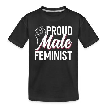 Stolzer Männlicher Feminist Feminismus Frauen - Kinder Premium Bio T-Shirt - Schwarz - Vorne