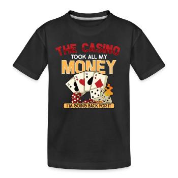 Poker Casino Poker Player Gambling Roulette Gift - Kinder Premium Bio T-Shirt - Schwarz - Vorne