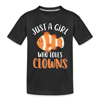 Juste une fille qui aime le poisson-clown Mignon Eau salée - T-shirt bio Premium Enfant - noir - Devant